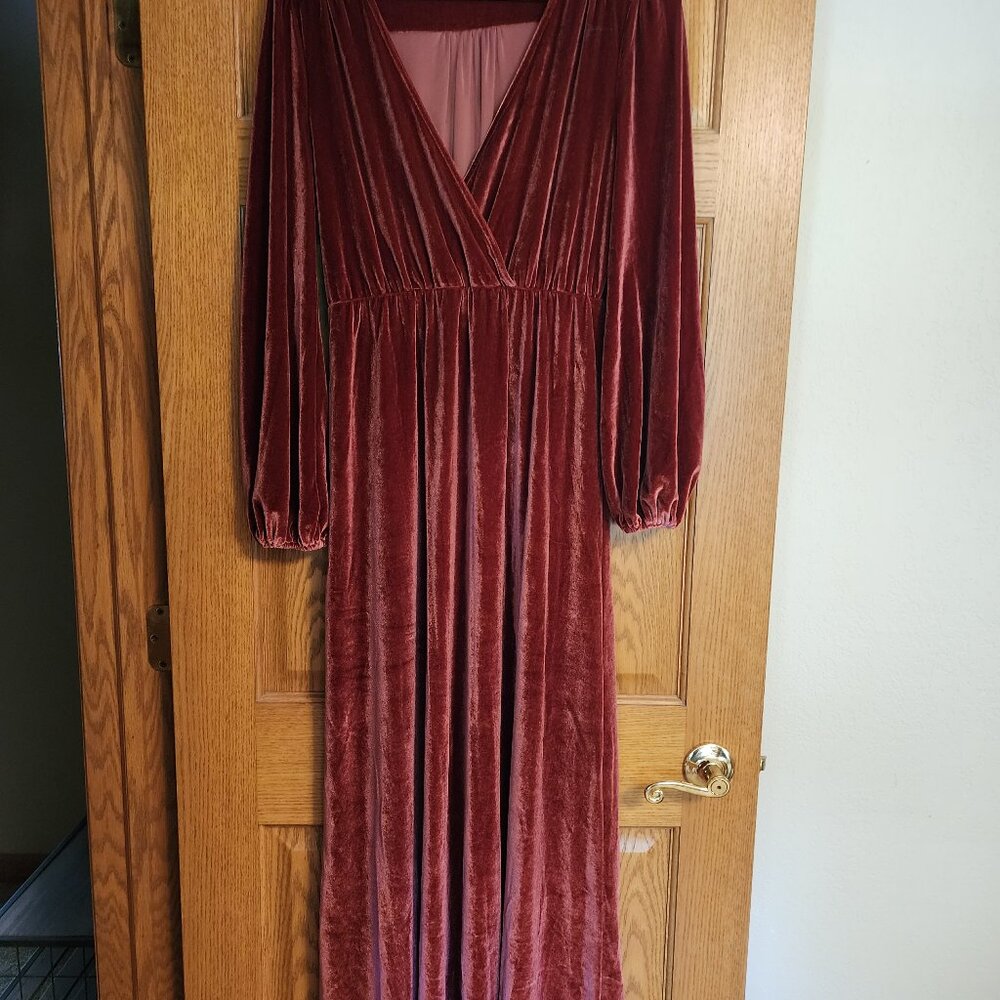 Baltic Born lantern sleeve velvet dress